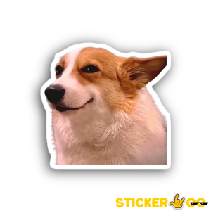 Smirking Corgi Dog Sticker