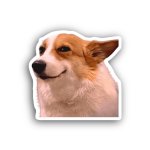 Smirking Corgi Dog Sticker