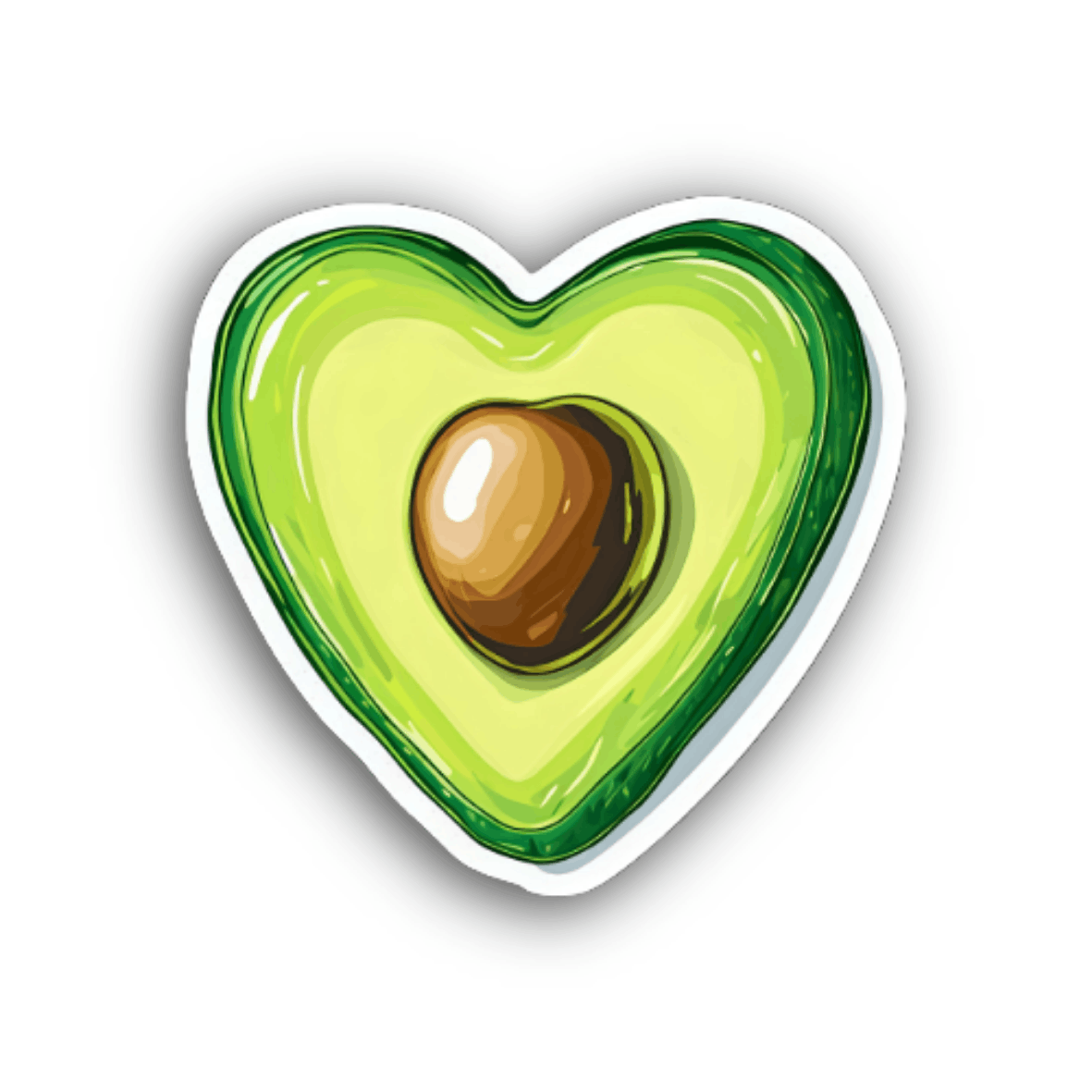 Avocado Heart Sticker