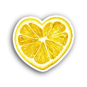 Heart Lemon Slice Sticker