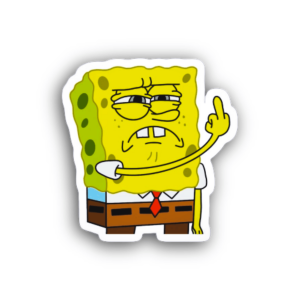 SpongeBob Middle Finger Sticker