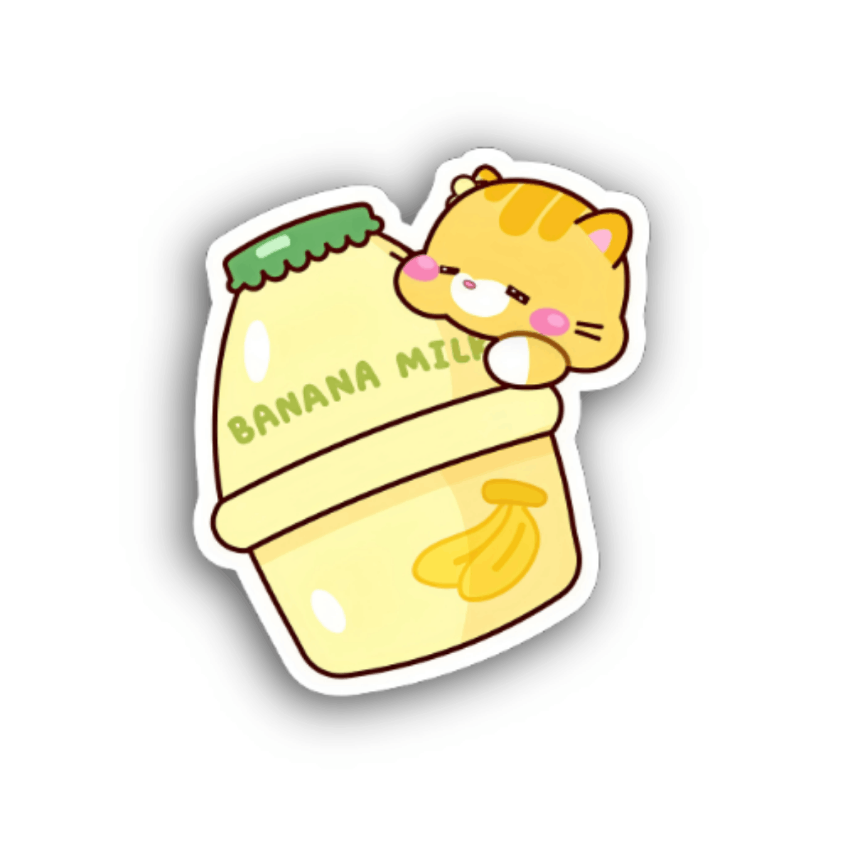 Cute Banana Milk Bottle Sticker