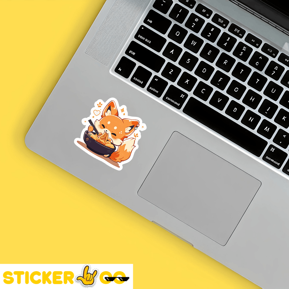 Cute Fox Eating Ramen Sticker