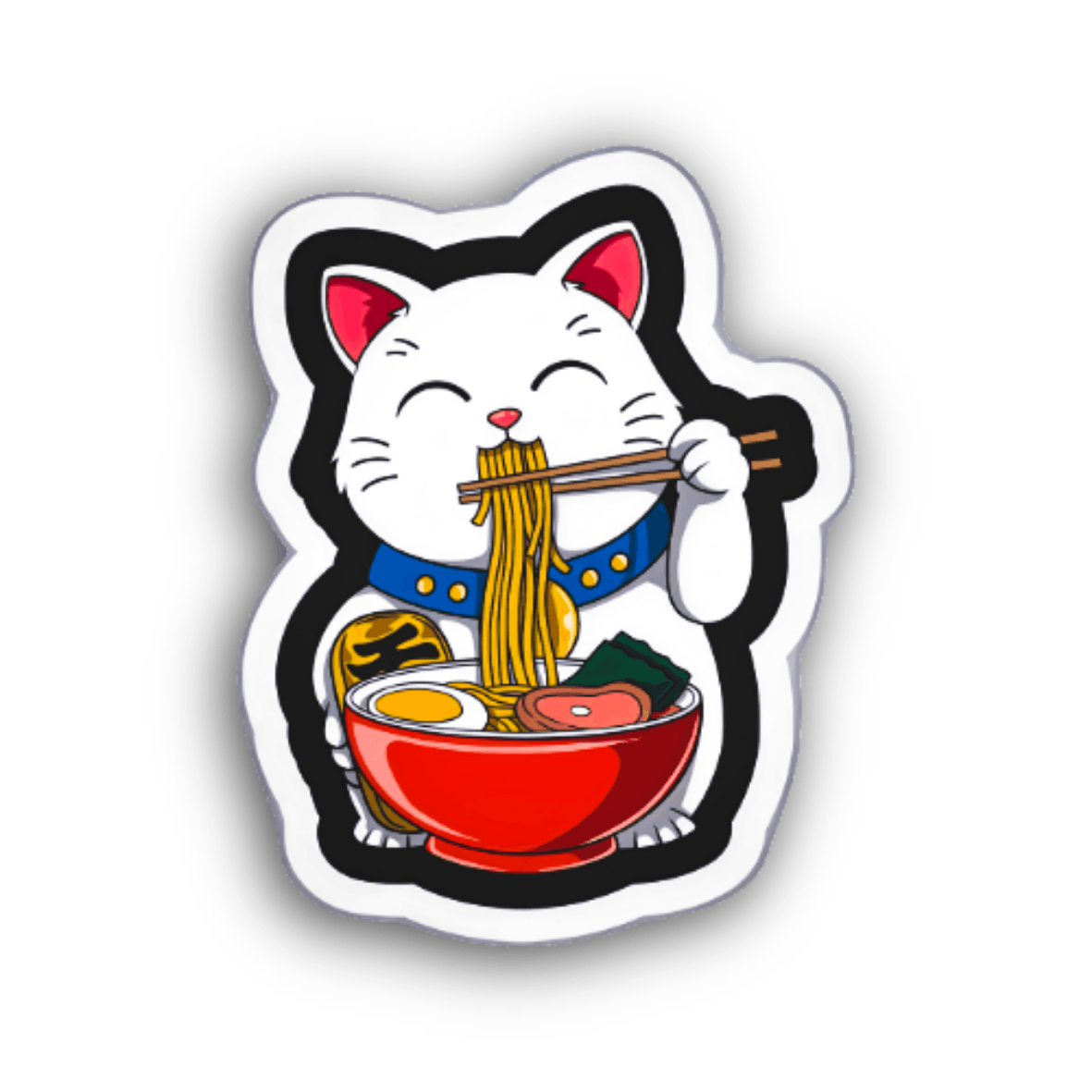 Ramen Lucky Cat Sticker
