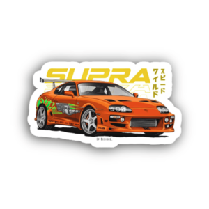 Orange Toyota Supra Sticker