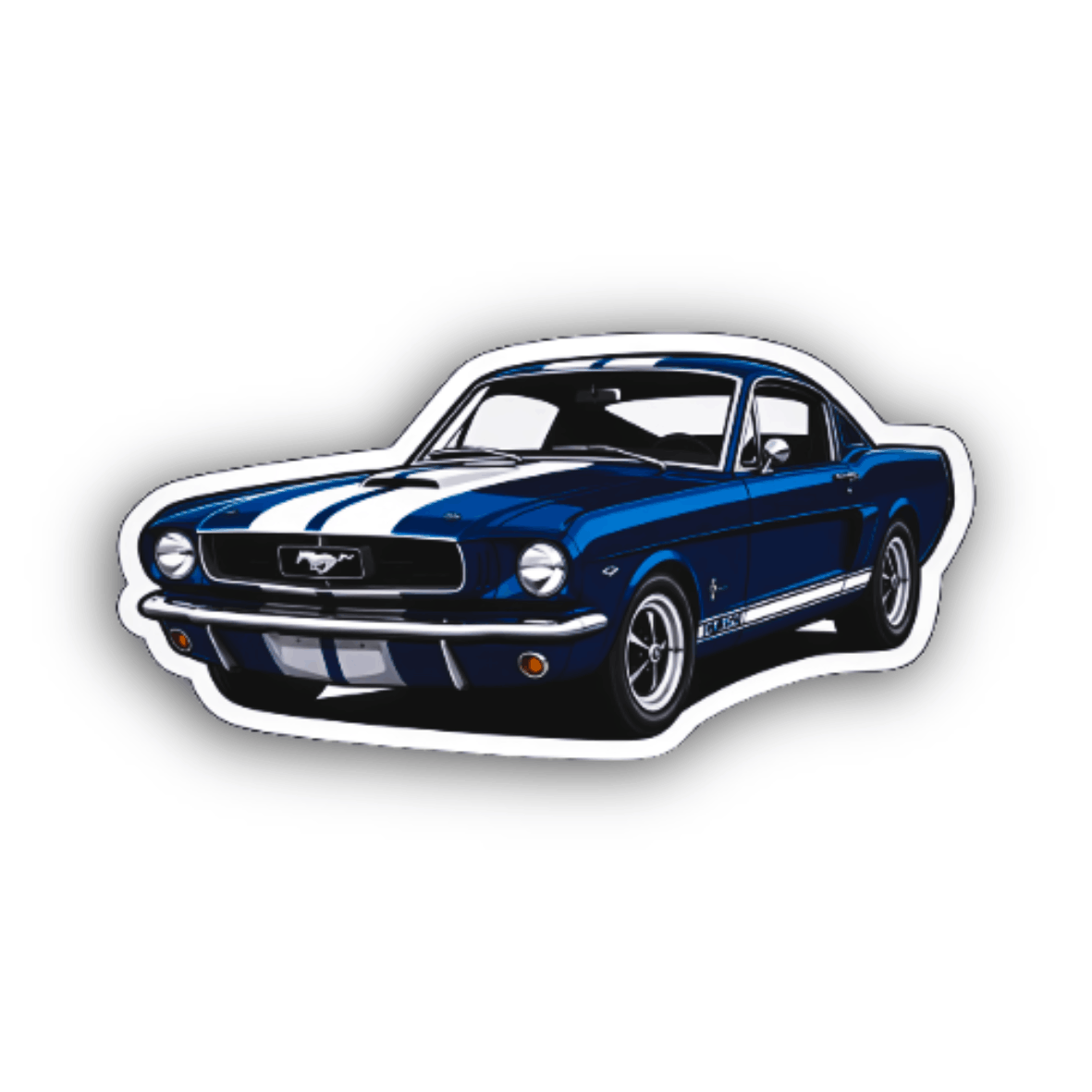 Blue Ford Mustang Sticker