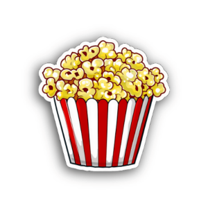 Movie Night Popcorn Sticker