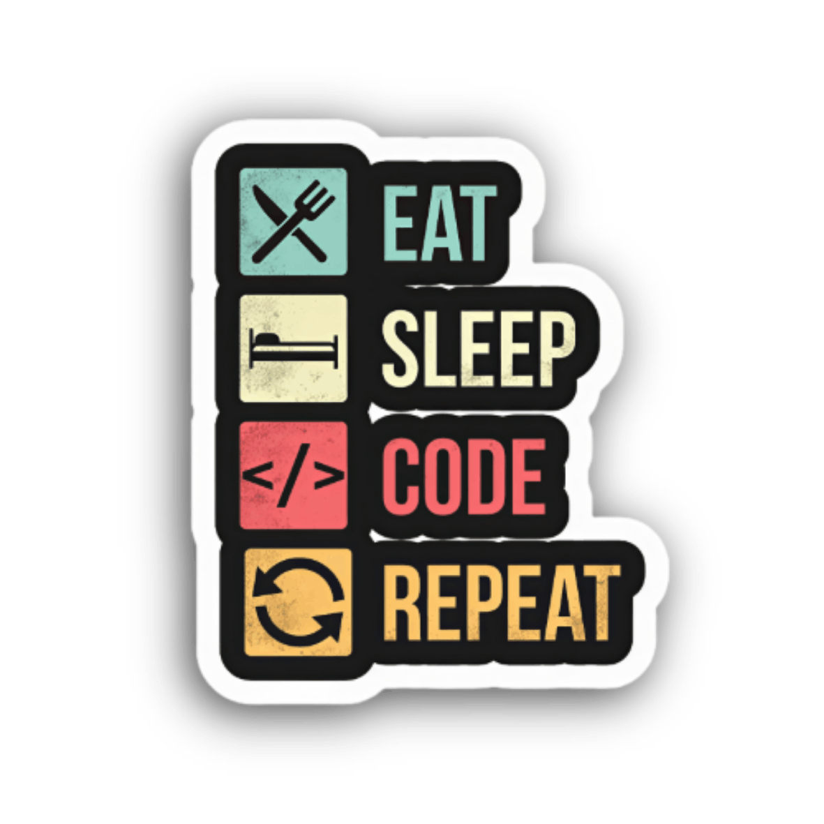 Eat Sleep Code Repeat Sticker